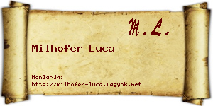 Milhofer Luca névjegykártya
